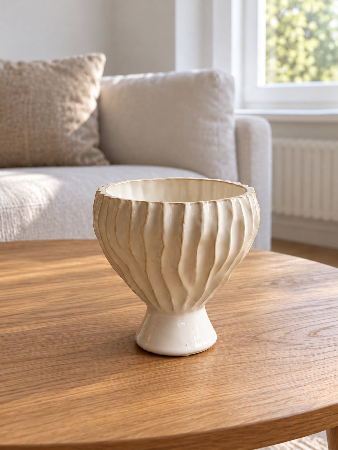 Présentoir fait main – décoration blanc/doré