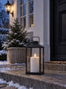 Bougie LED d’extérieur - Blanche avec rainures 15 cm