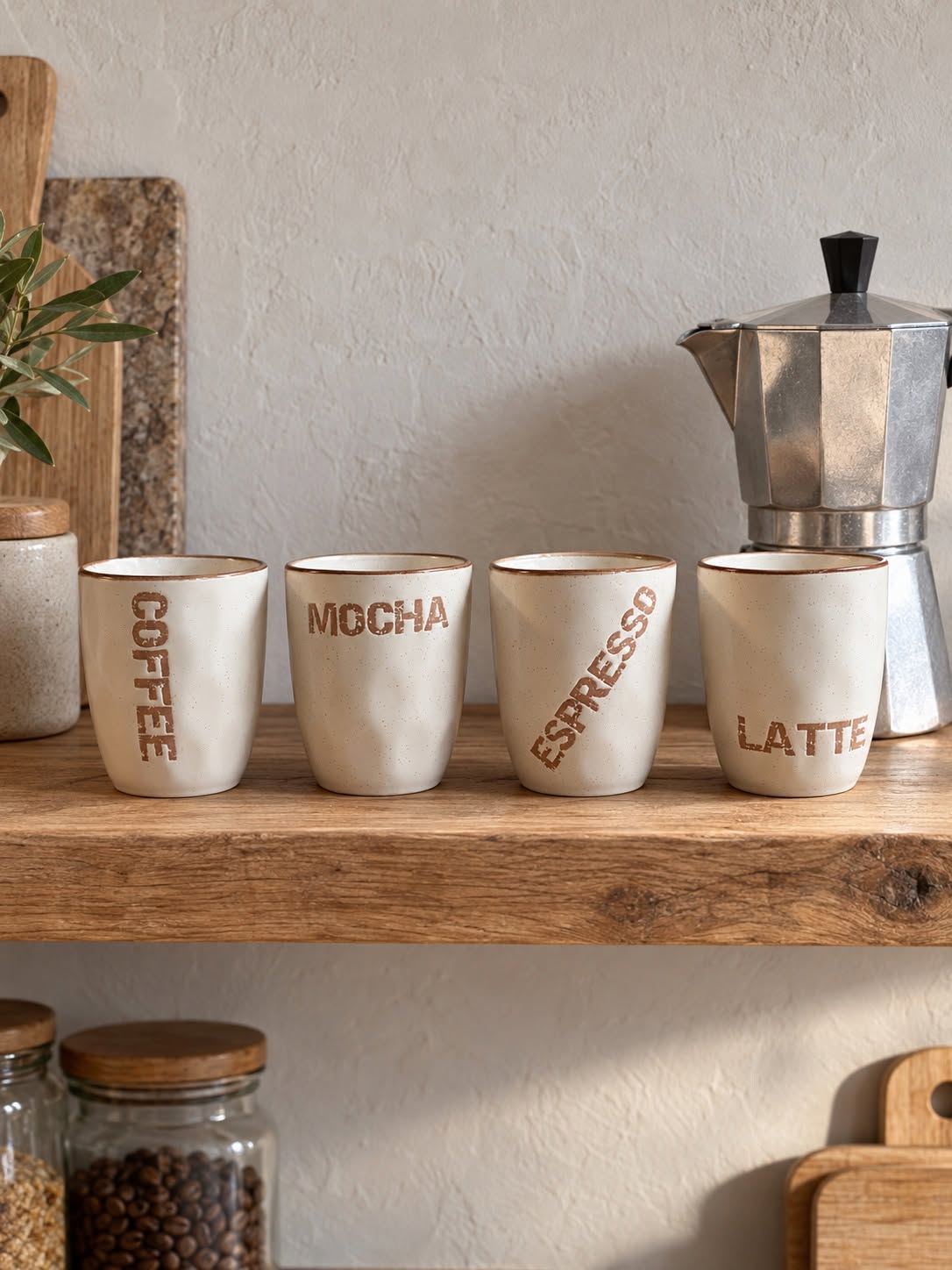 Mugs en grès - lot de 4