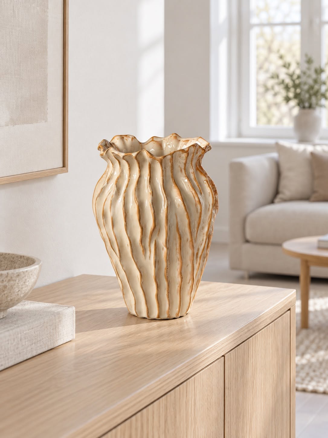 Vase strib stentøj - Sable