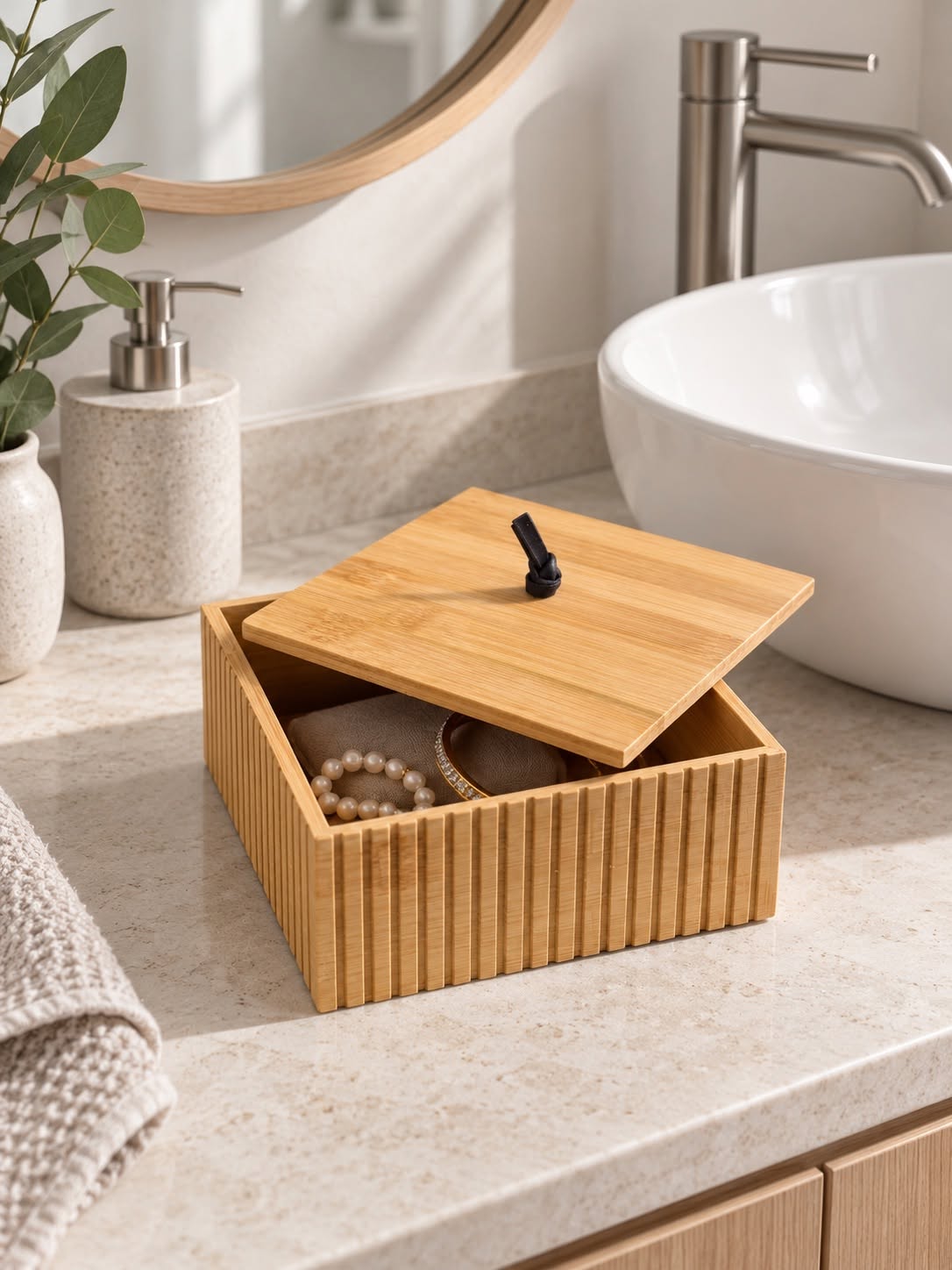 Boîte de rangement en bambou