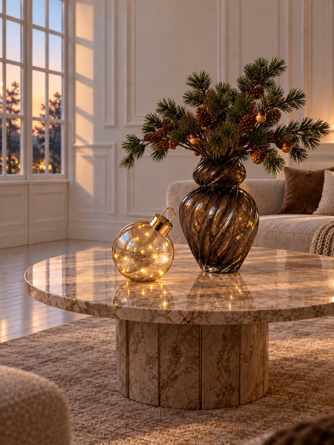 Boule de Noël twinkling - Amber