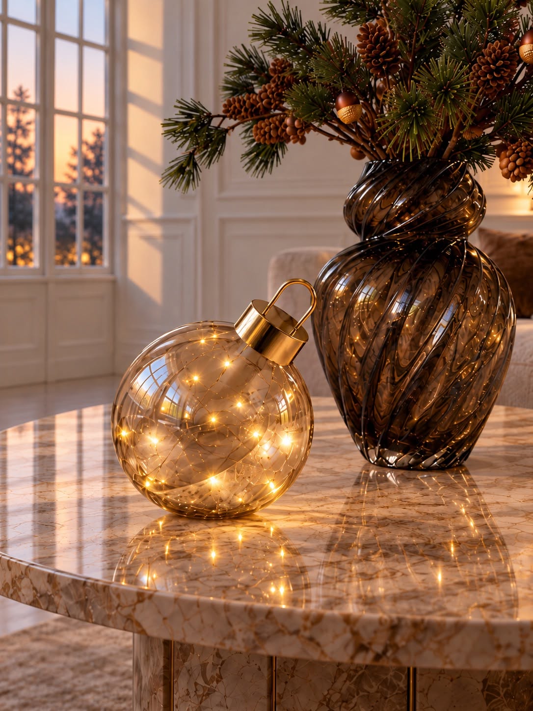 Boule de Noël twinkling - Amber
