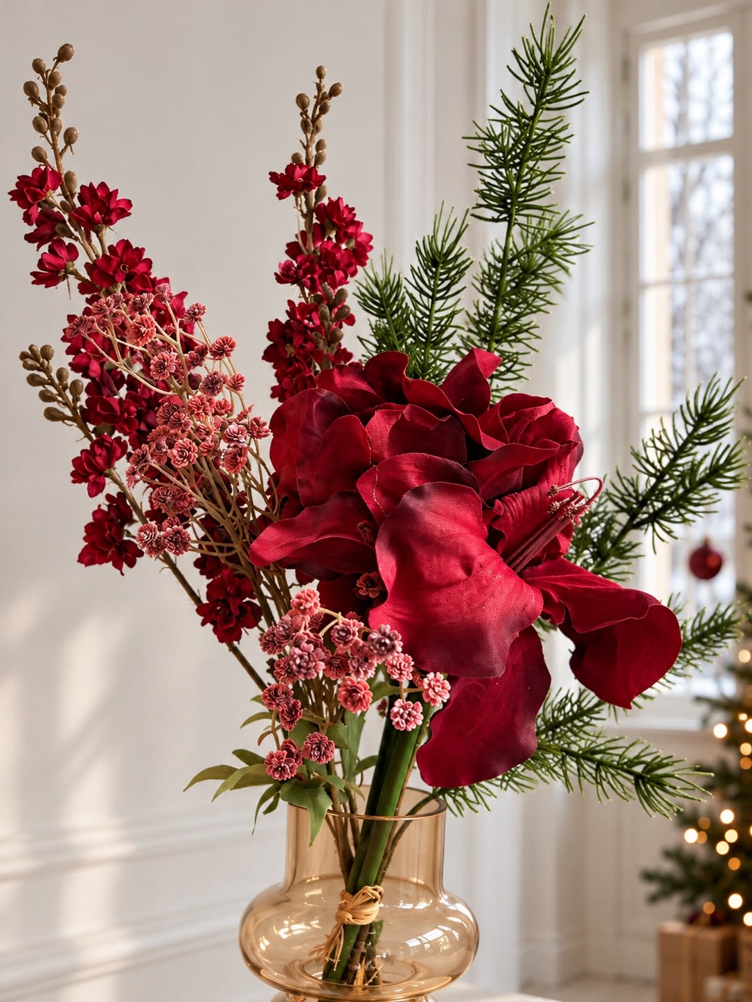 Bouquet de Noël à l’Amaryllis - Rouge