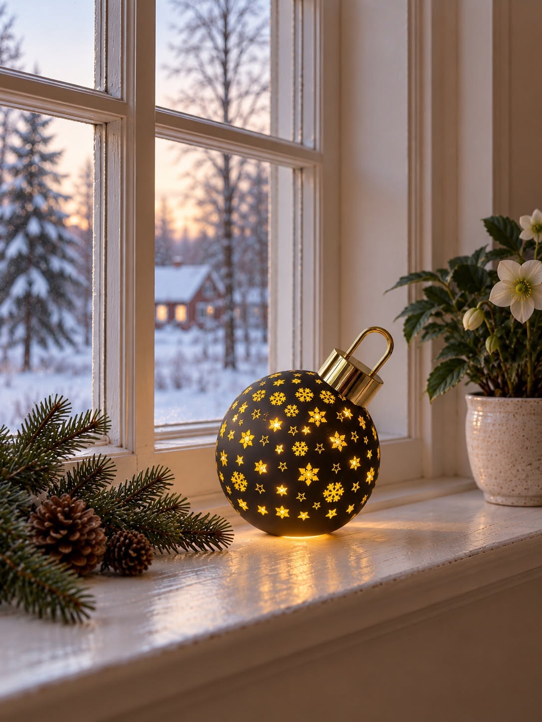 Boule de Noël lumineuse MIX - Black