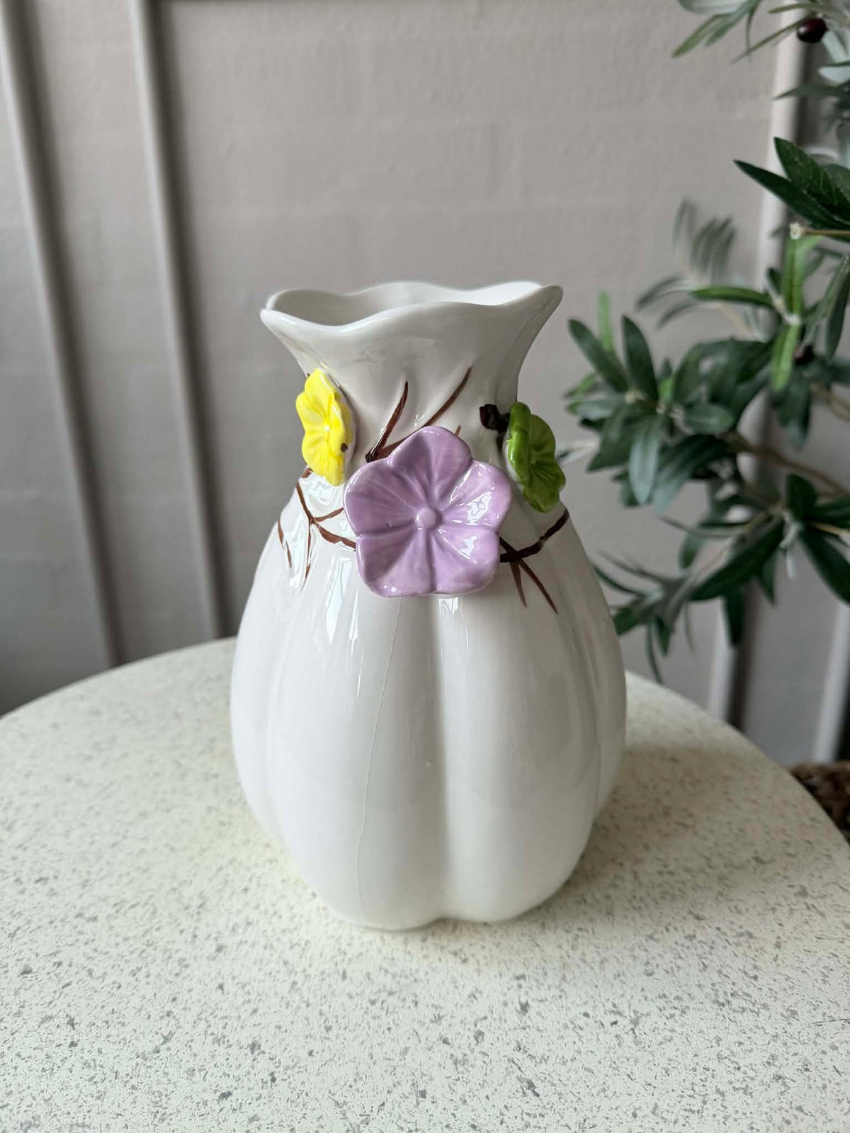 Vase avec déco - Blanc ou Vert