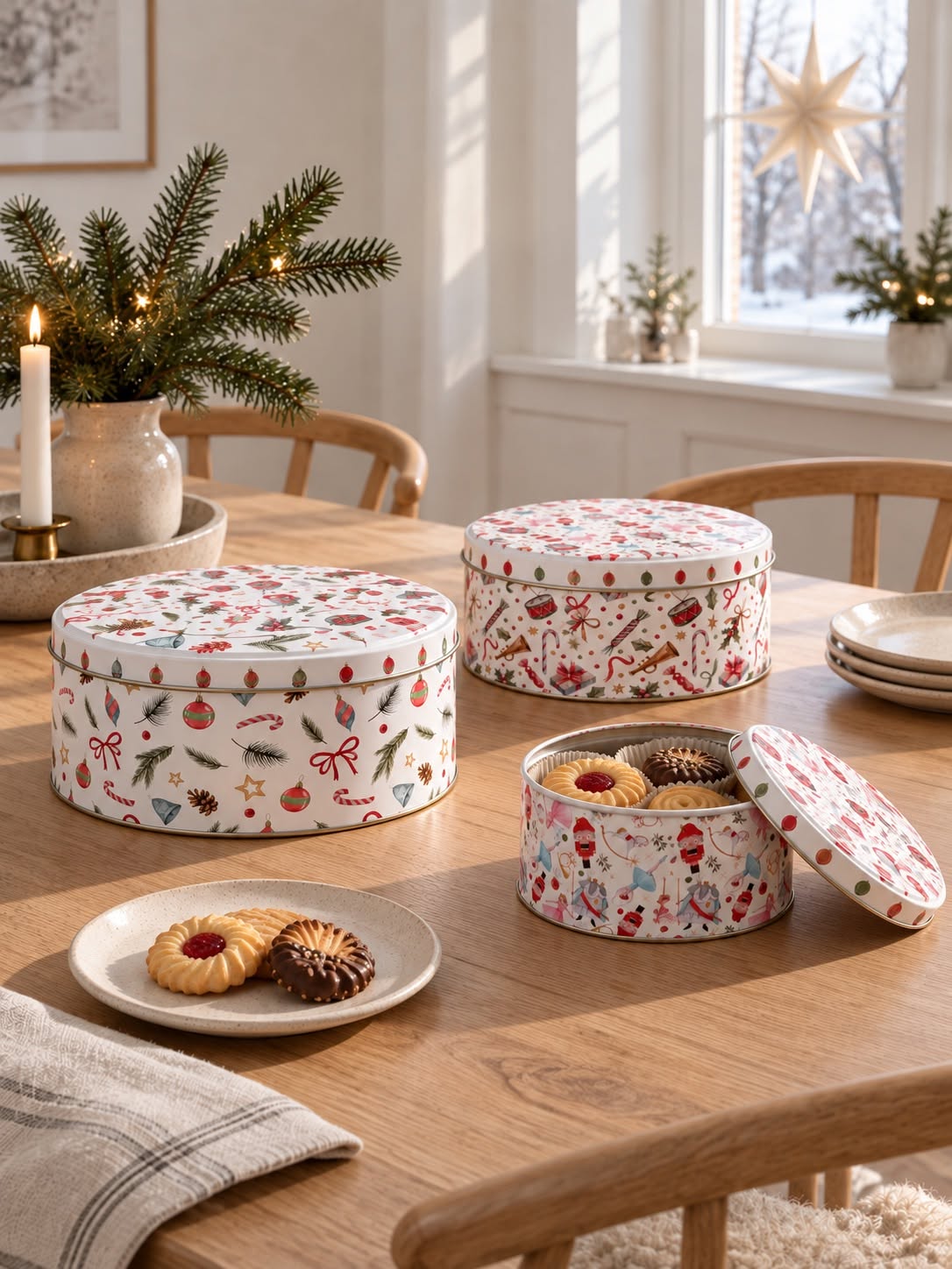 Boîtes à biscuits – Motif de Noël