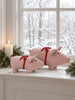 Cochon de Noël en velours – rose clair