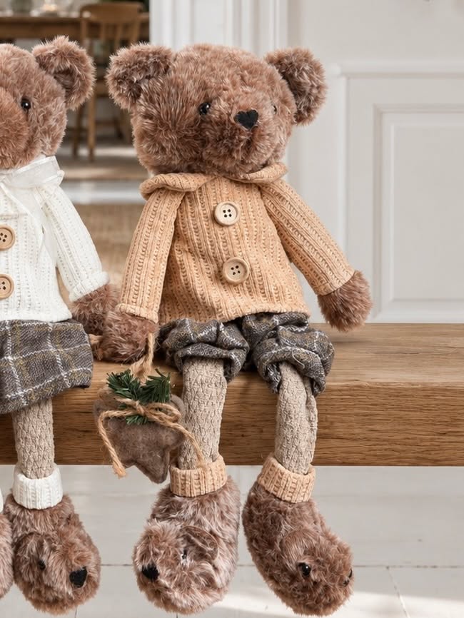 L’ours de Noël garçon – figurine de Noël marron