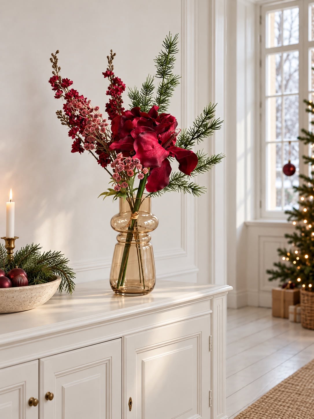 Bouquet de Noël à l’Amaryllis - Rouge