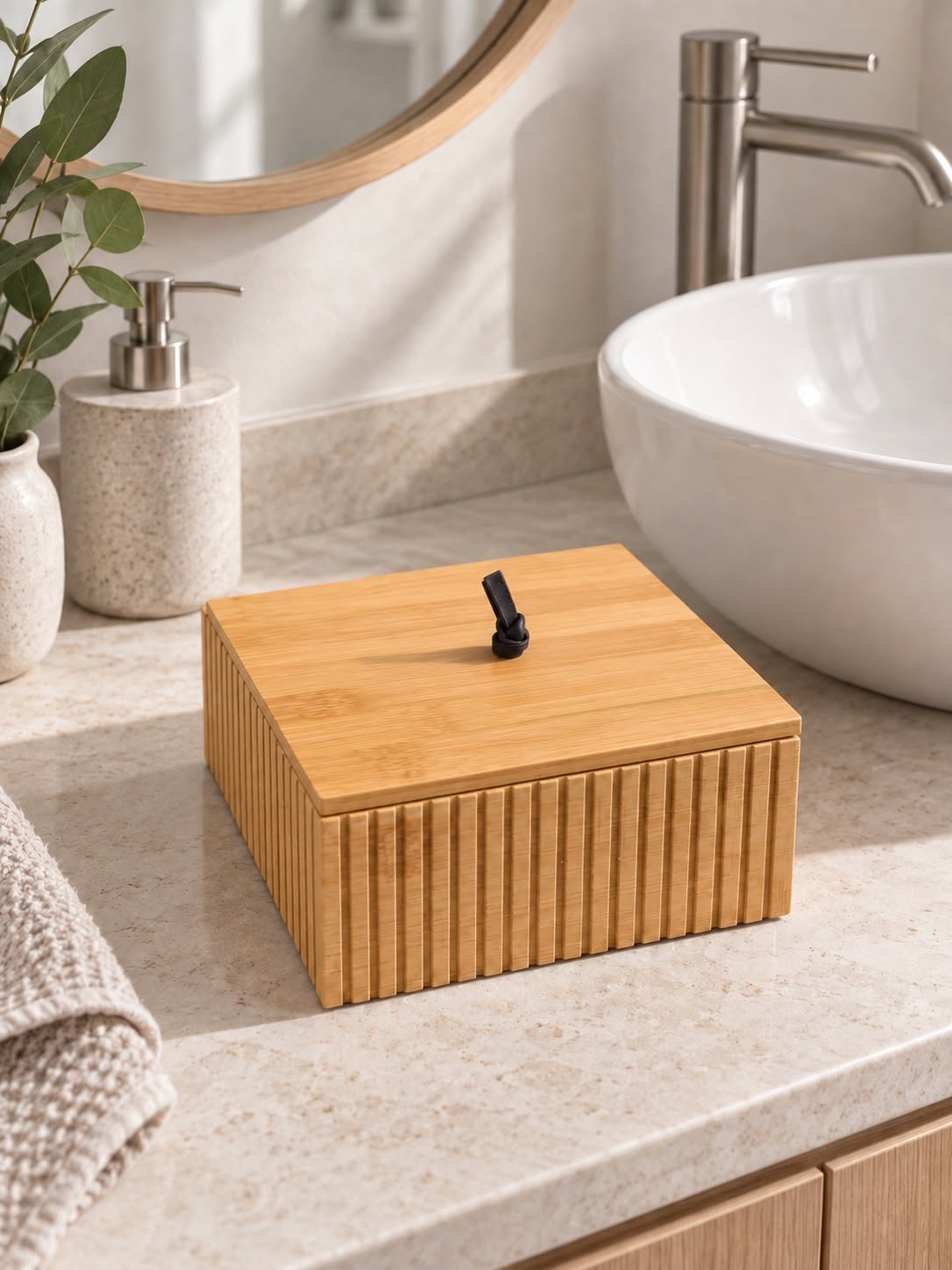 Boîte de rangement en bambou