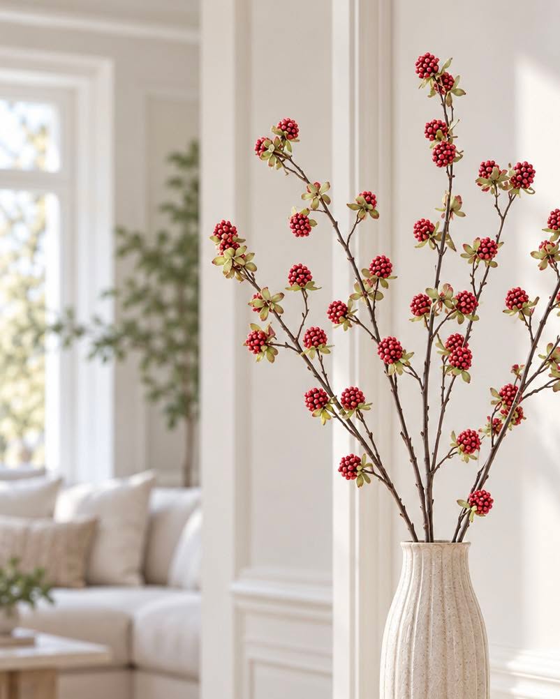 Branche framboise - Rouge – branche artificielle