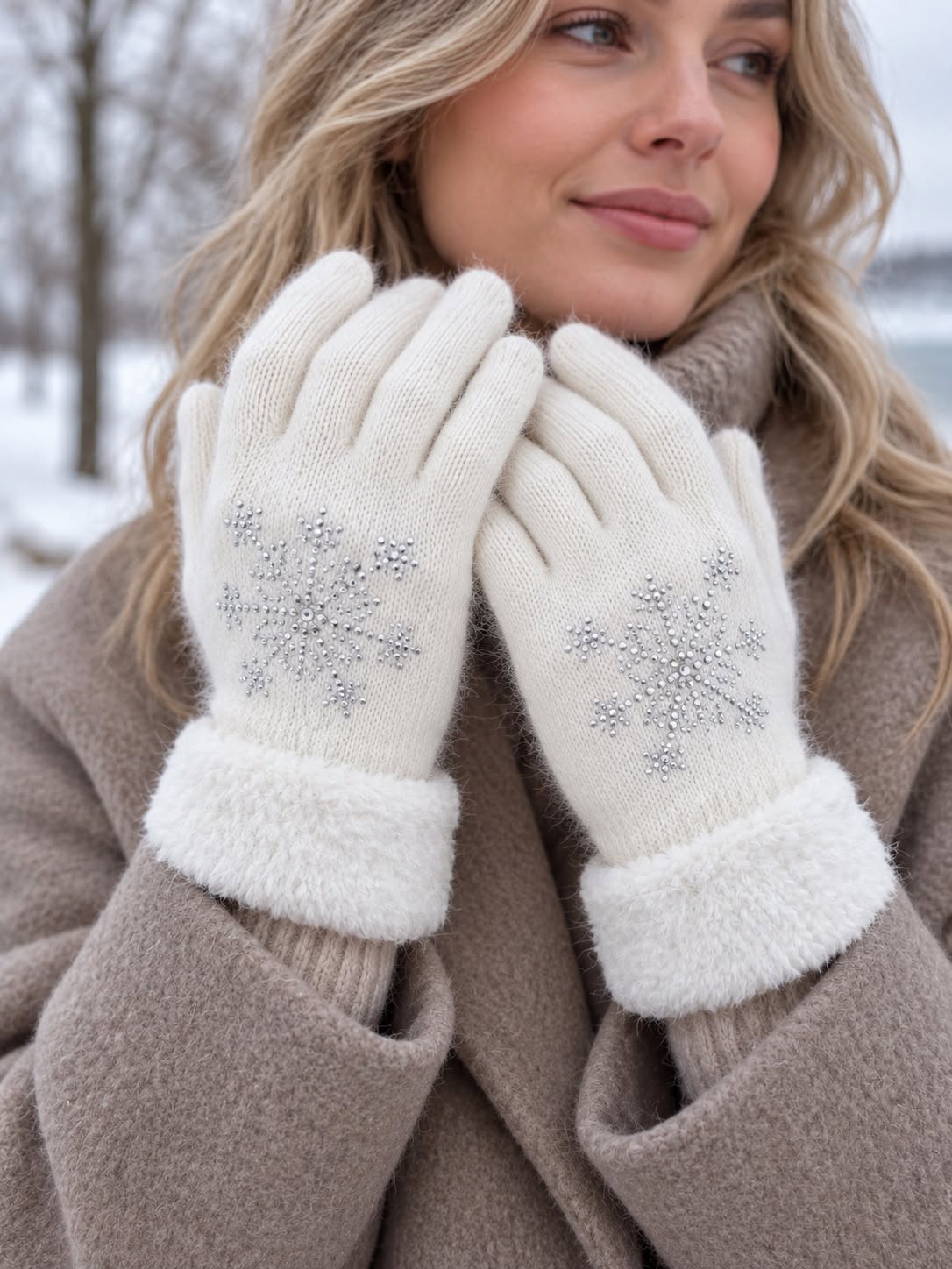 Gants Soft winter – Gants en maille blancs