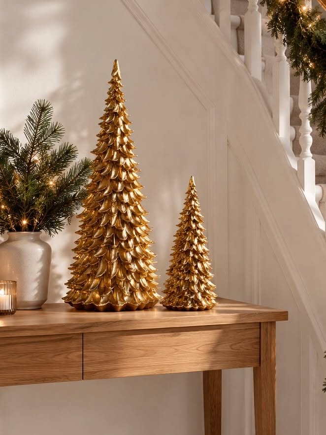 Sapin de Noël doré – polyrésine