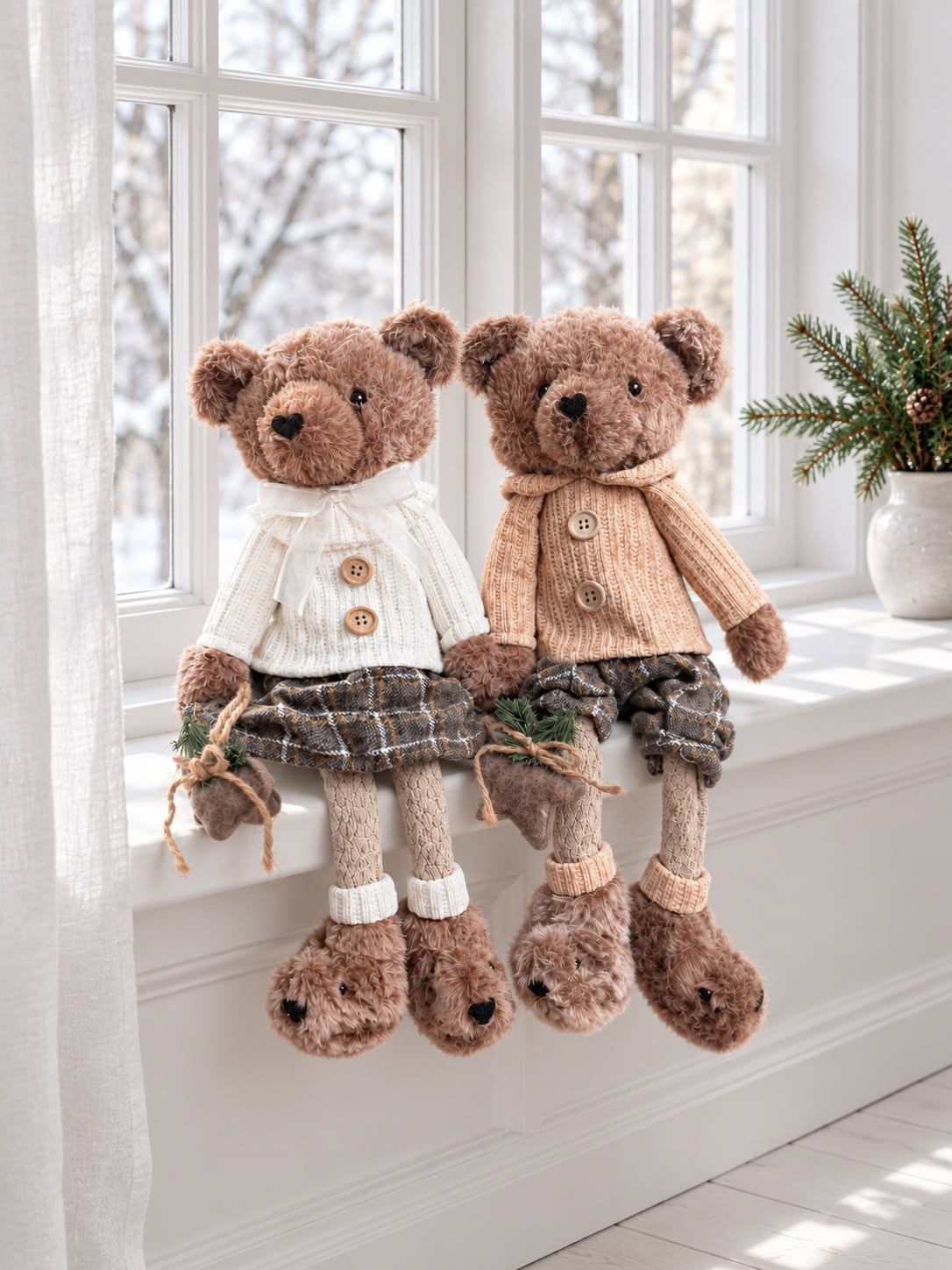 L’ours de Noël garçon – figurine de Noël marron