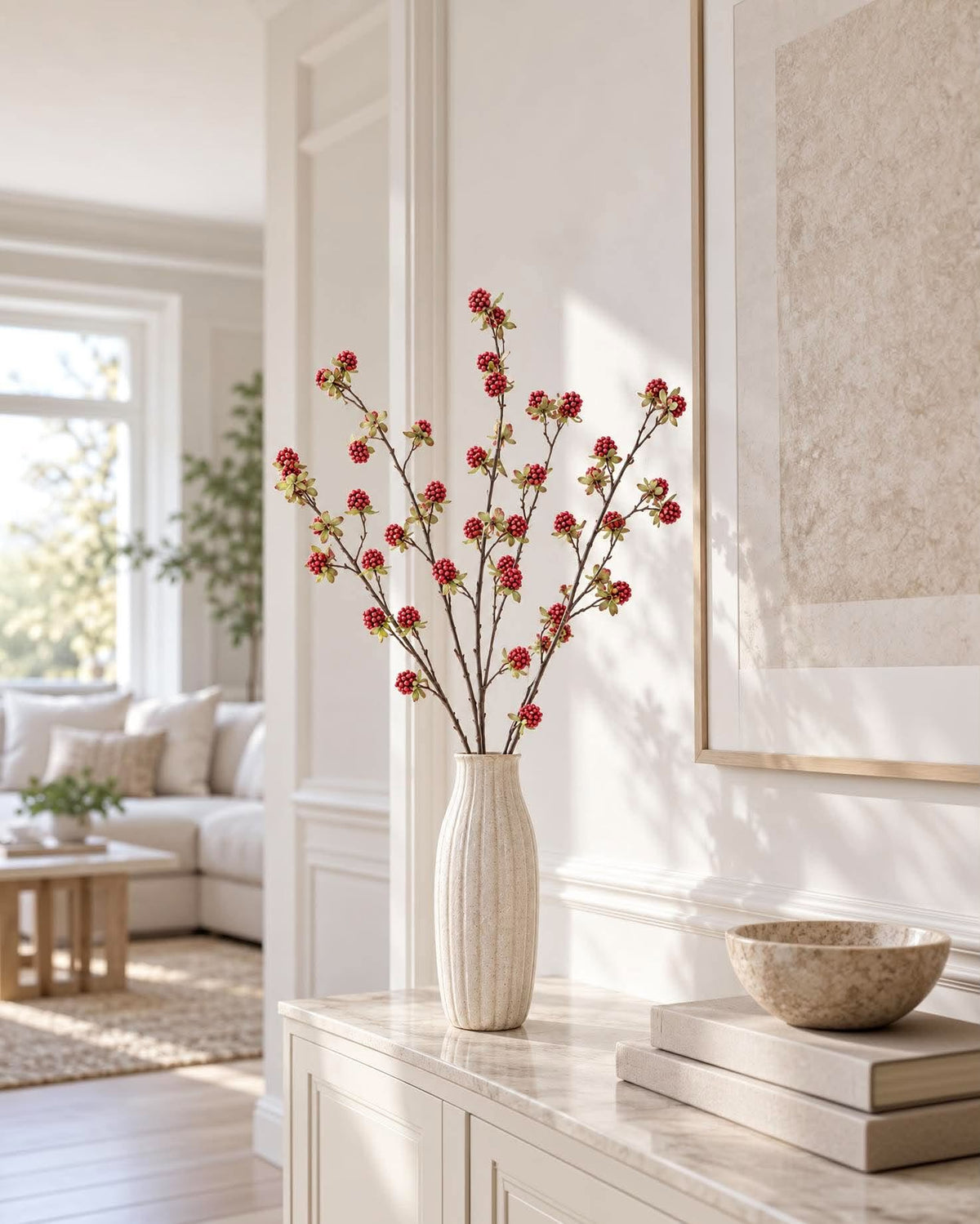 Branche framboise - Rouge – branche artificielle