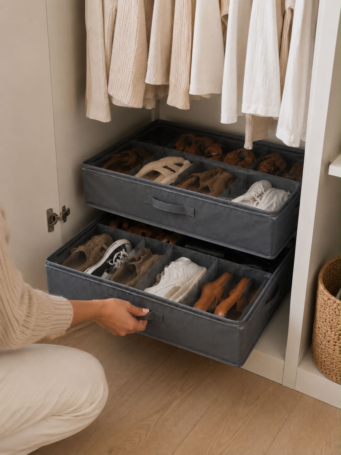Rangement compartimenté - lot de 2