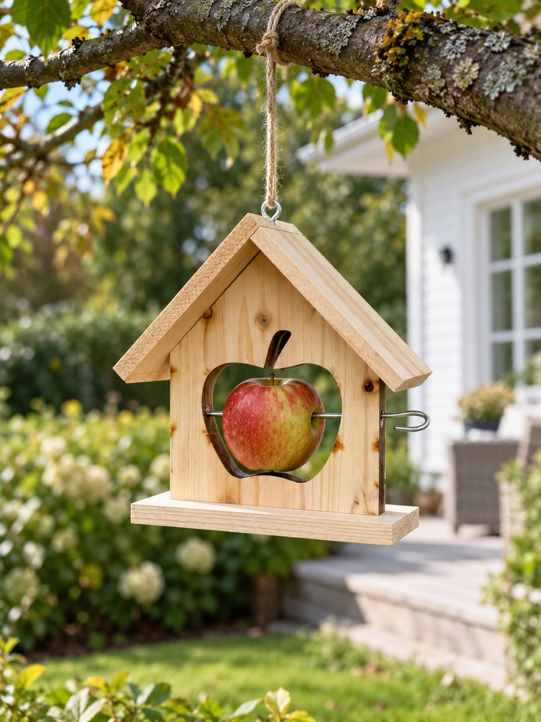 Suspension mangeoire à oiseaux pour pommes