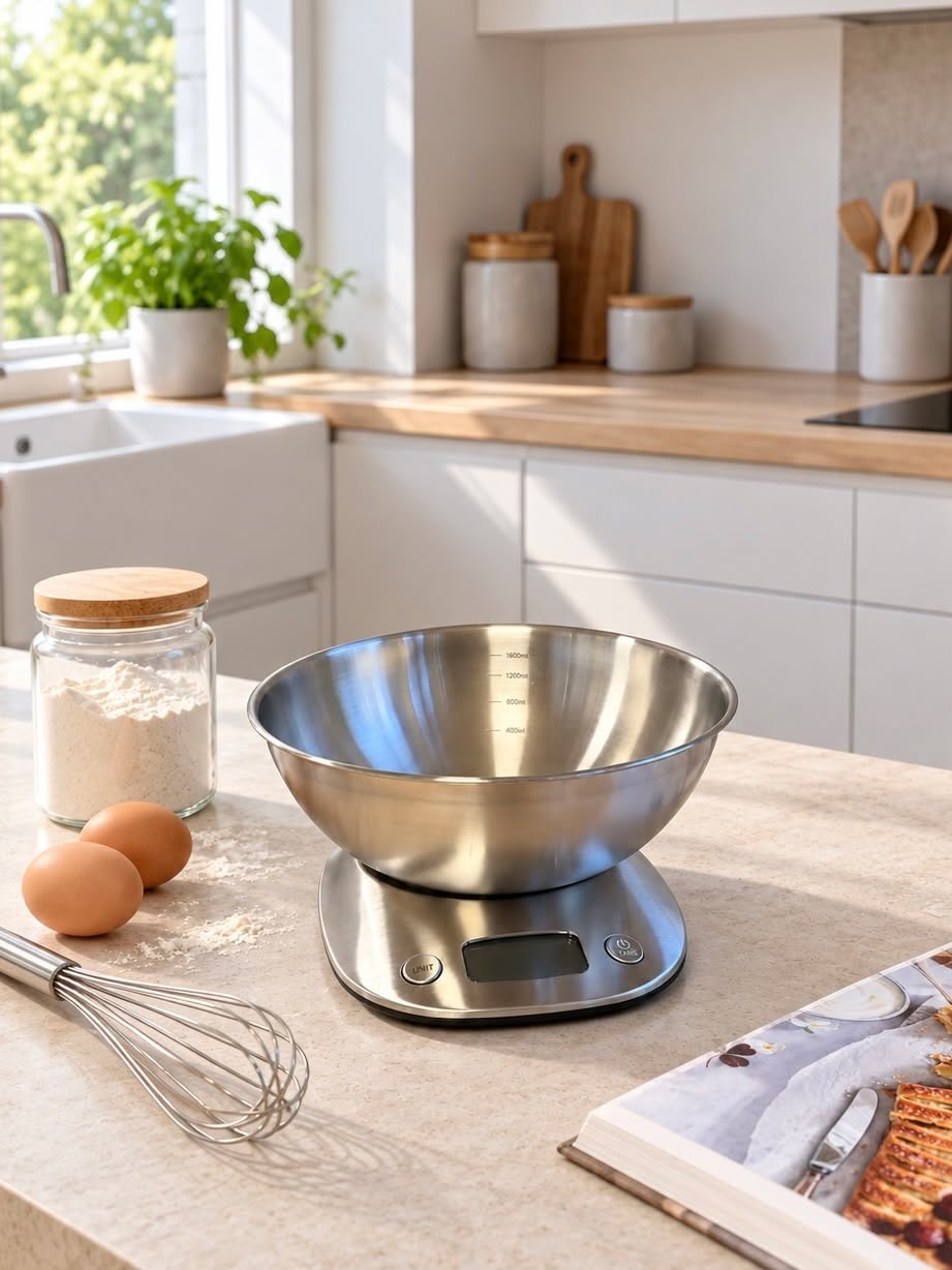 Balance de cuisine avec bol – acier inoxydable