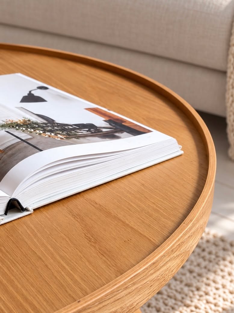 Table basse avec étagère – Chêne et MDF