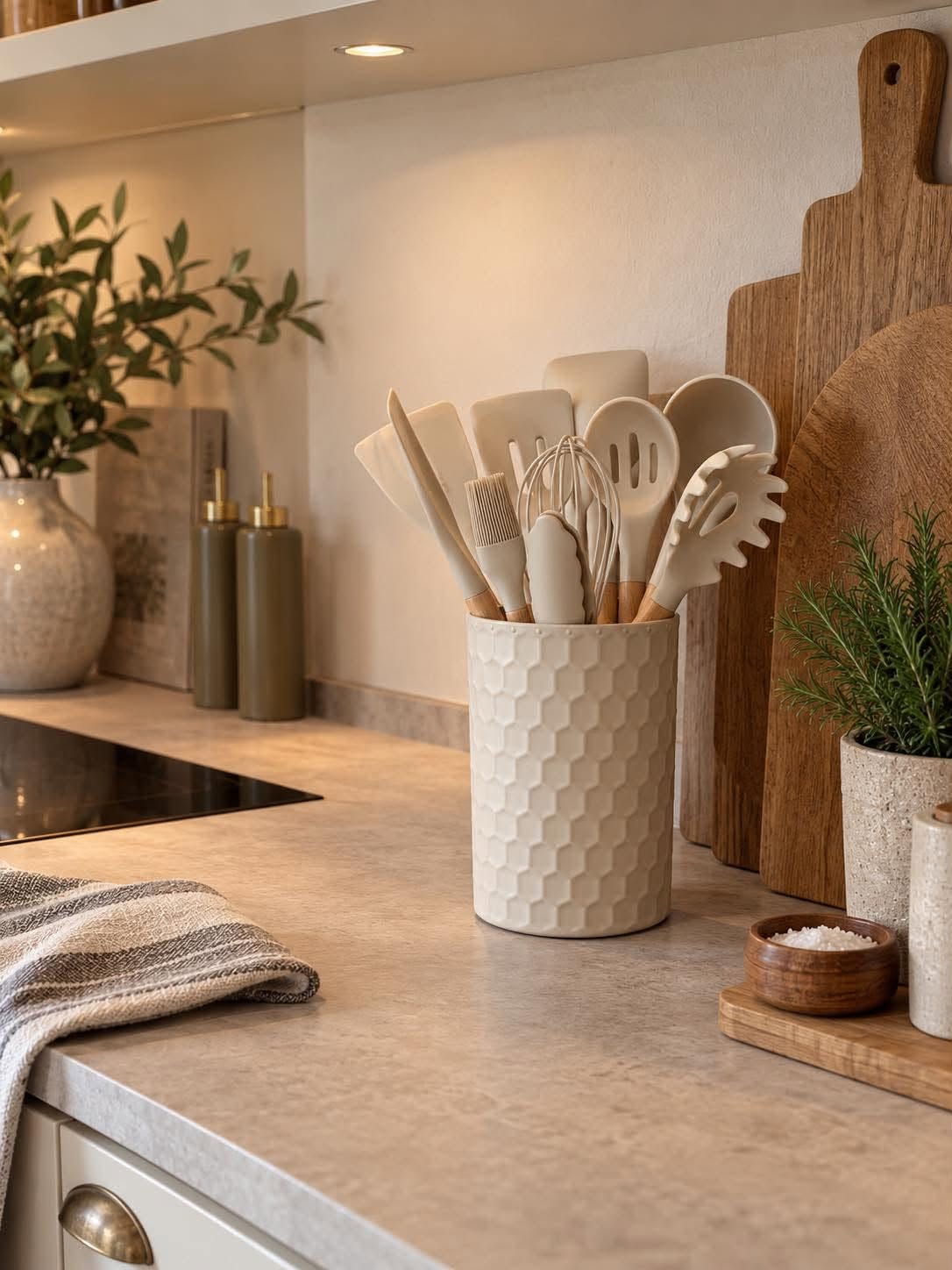 Ustensiles de cuisine avec support - 12 pièces