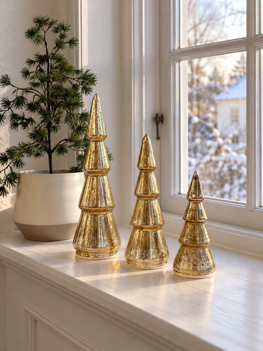Sapins de Noël avec éclairage LED - Lot de 3 tailles