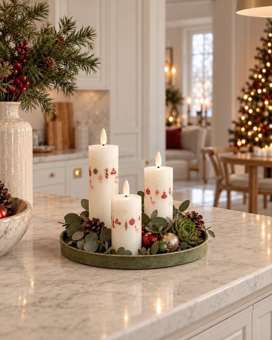 Bougies bloc de Noël LED - 3 pcs avec télécommande