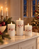 Bougies piliers LED de Noël - lot de 3 avec télécommande
