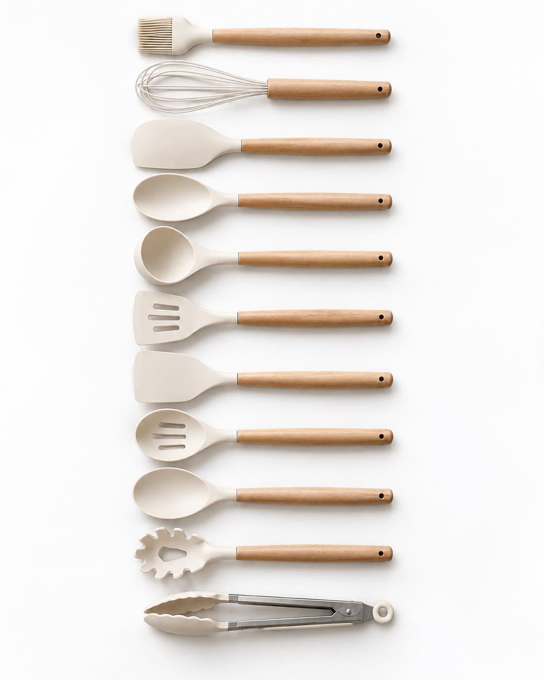Ustensiles de cuisine avec support - 12 pièces