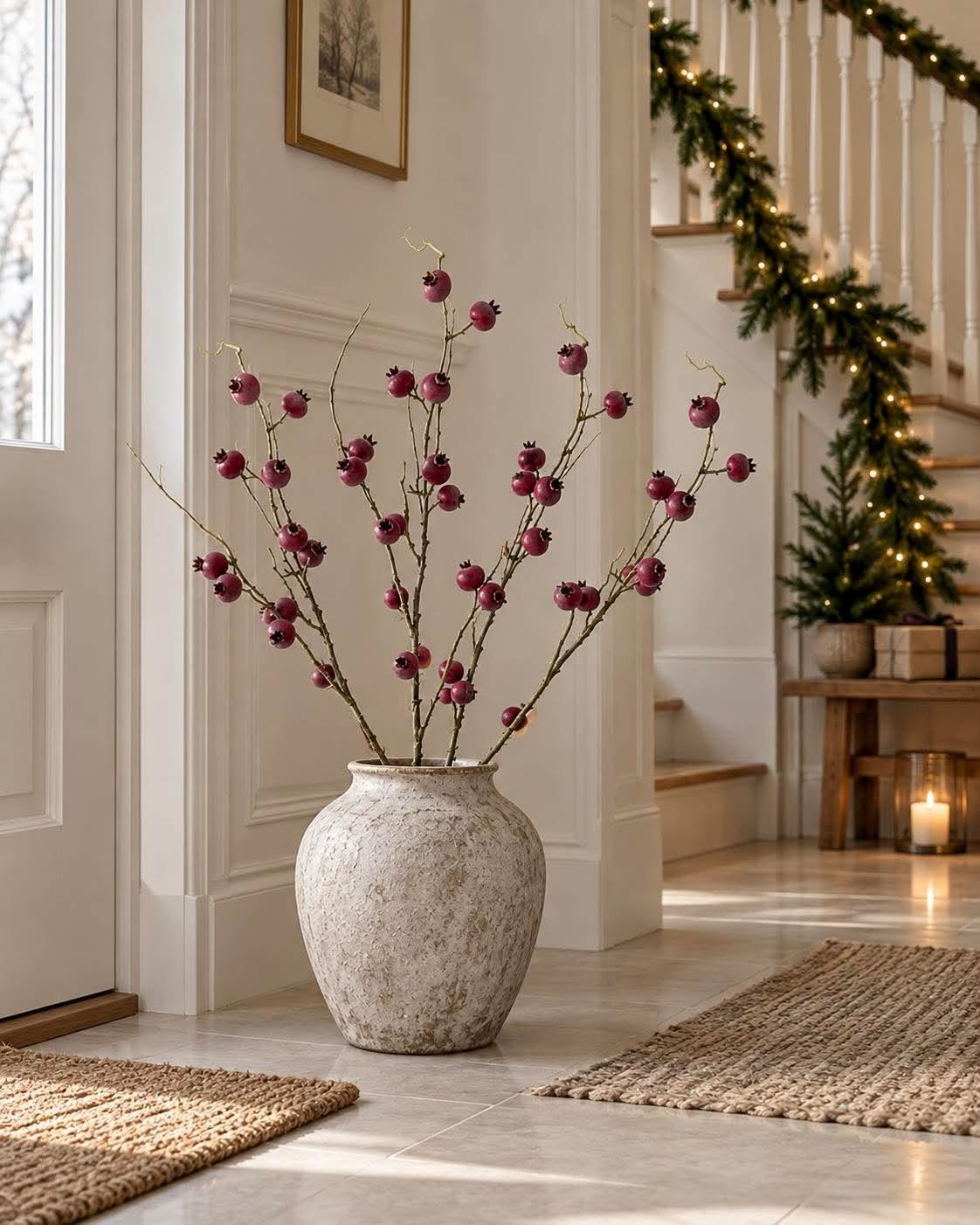 Branche d’églantier 78 cm – Rose