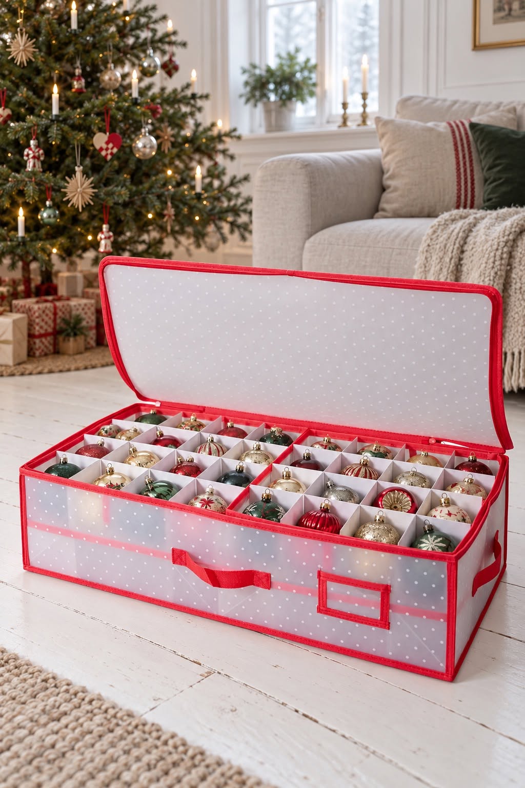 Boîte pour boules de Noël et décorations - 64 compartiments