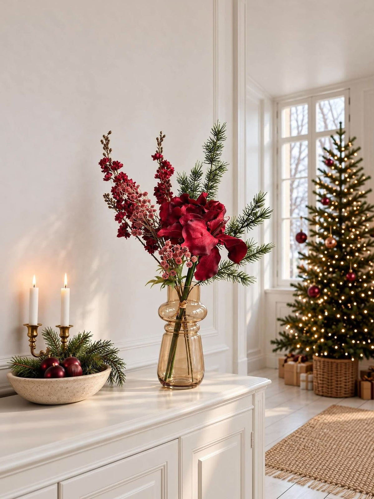 Bouquet de Noël à l’Amaryllis - Rouge