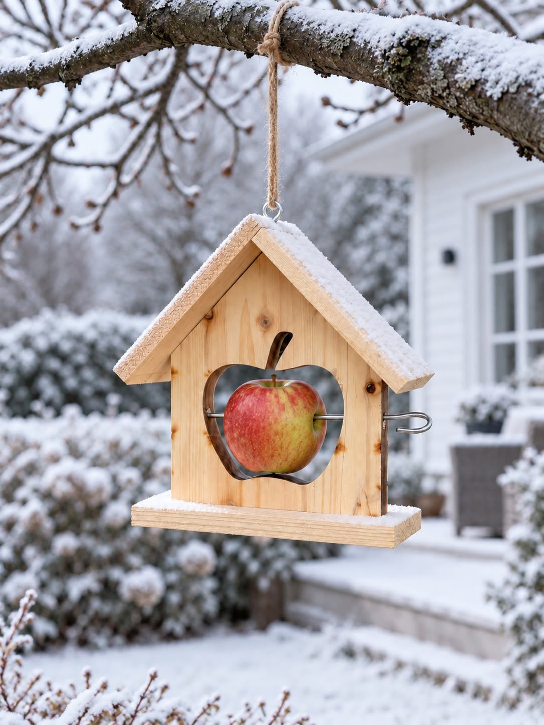 Suspension mangeoire à oiseaux pour pommes