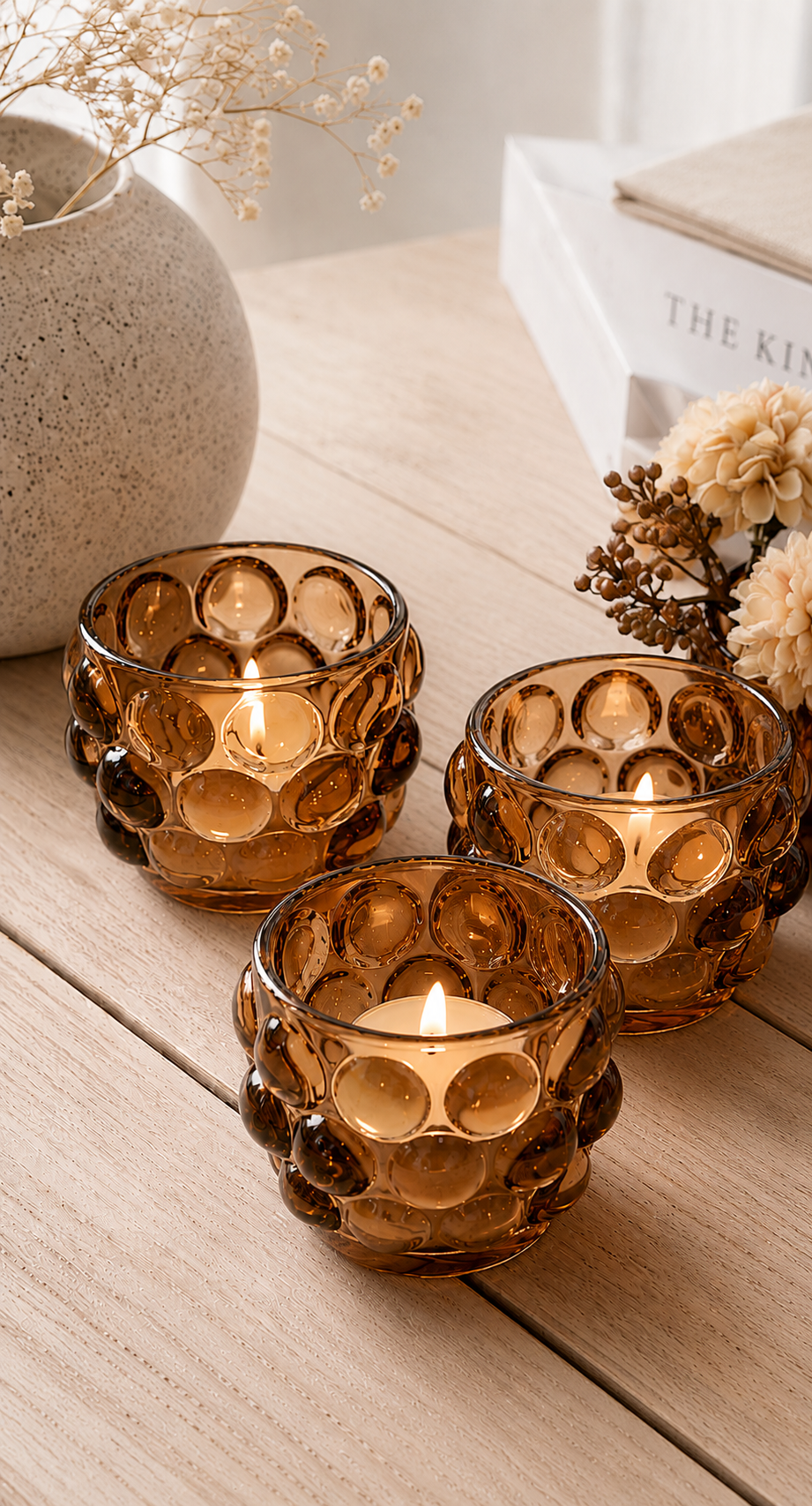 Bougeoirs à Bulles - Lot de 3 pcs