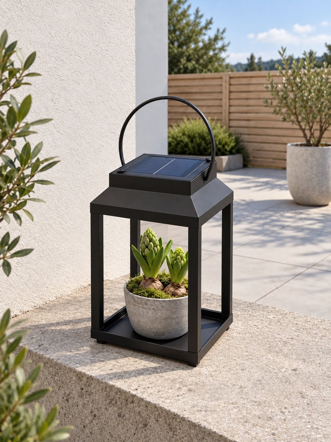 Lanterne solaire – Métal noir