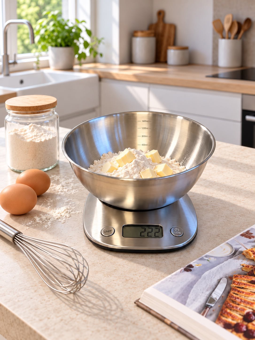 Balance de cuisine avec bol – acier inoxydable