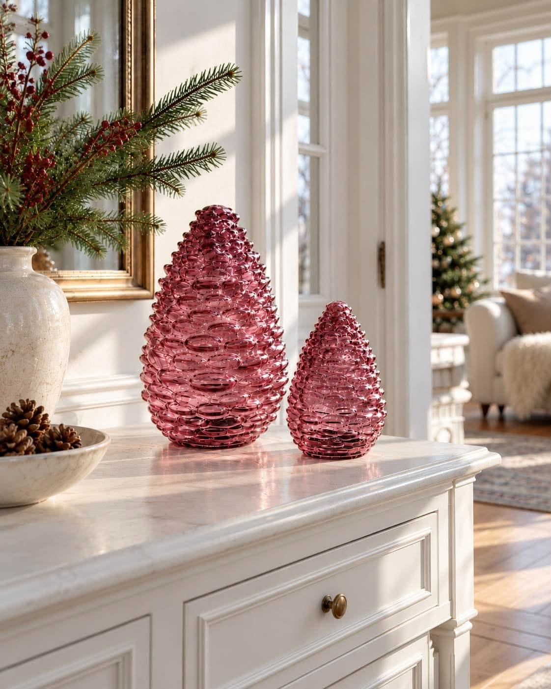Pomme de pin 15 cm - plusieurs couleurs