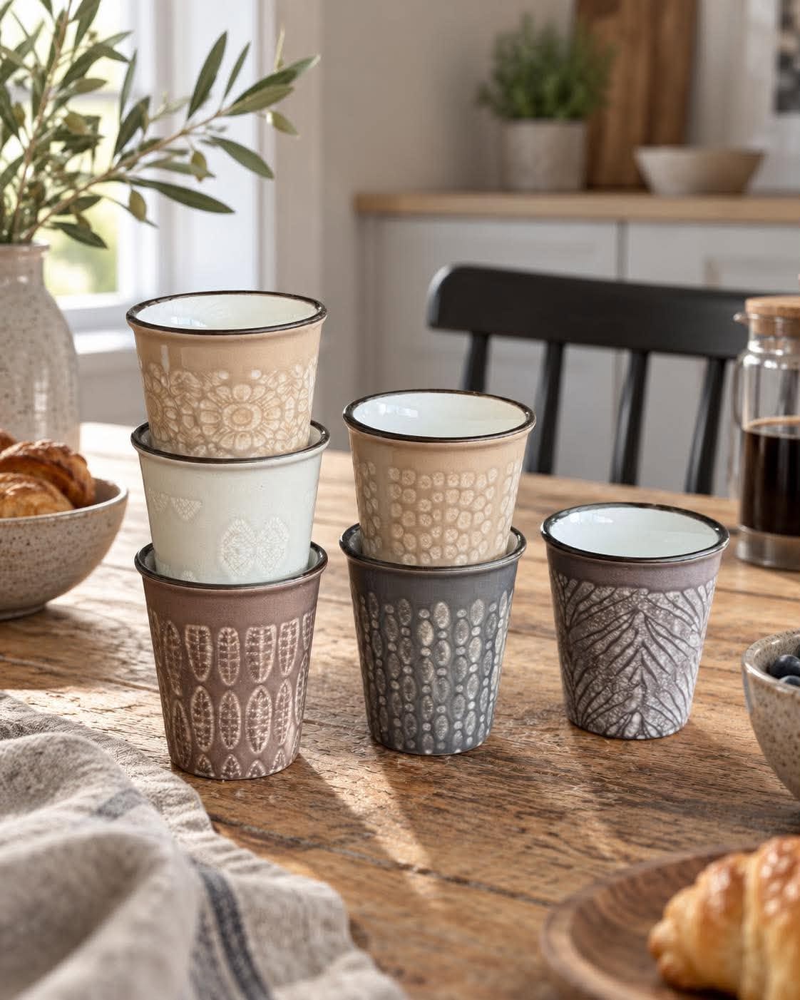 Tasse à espresso en grès - 6 pcs