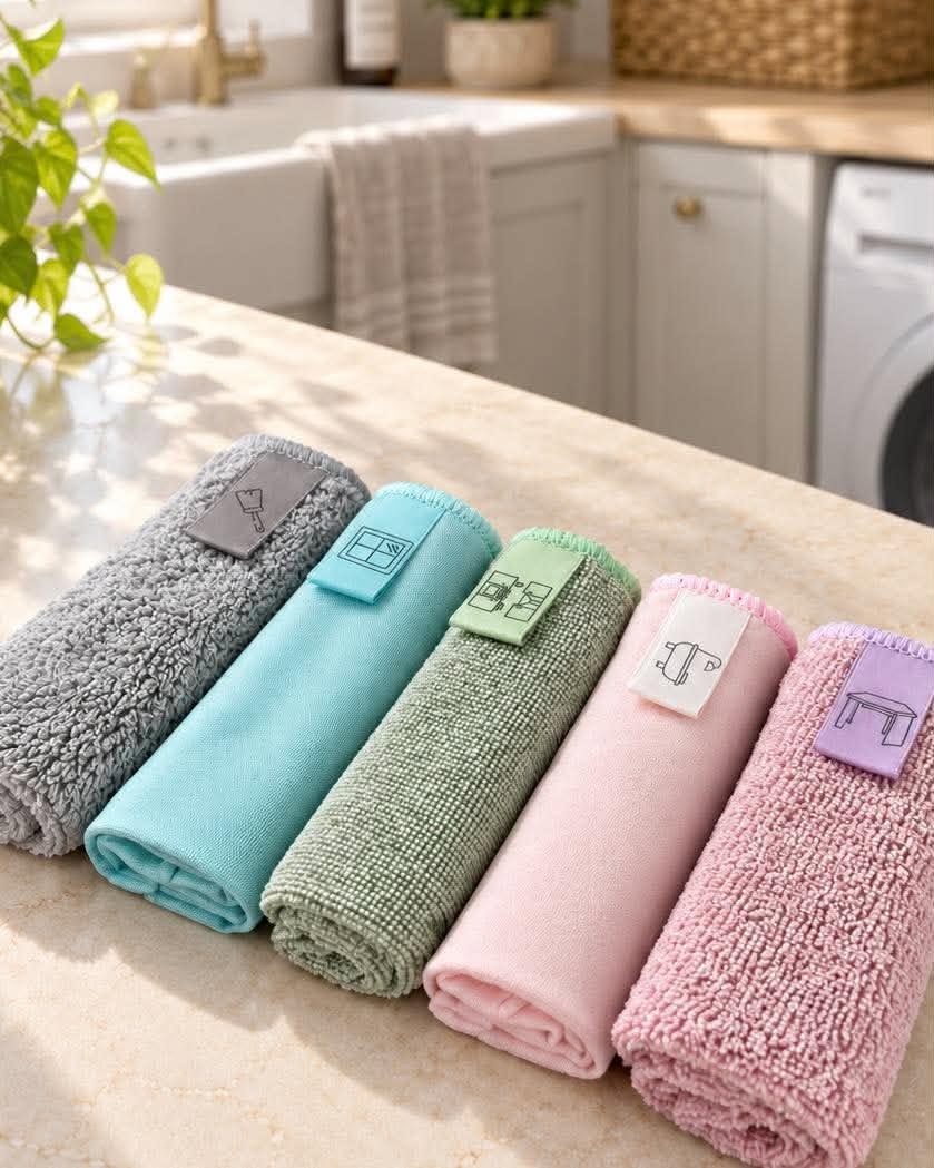 Lot de 5 chiffons en microfibre – réutilisables