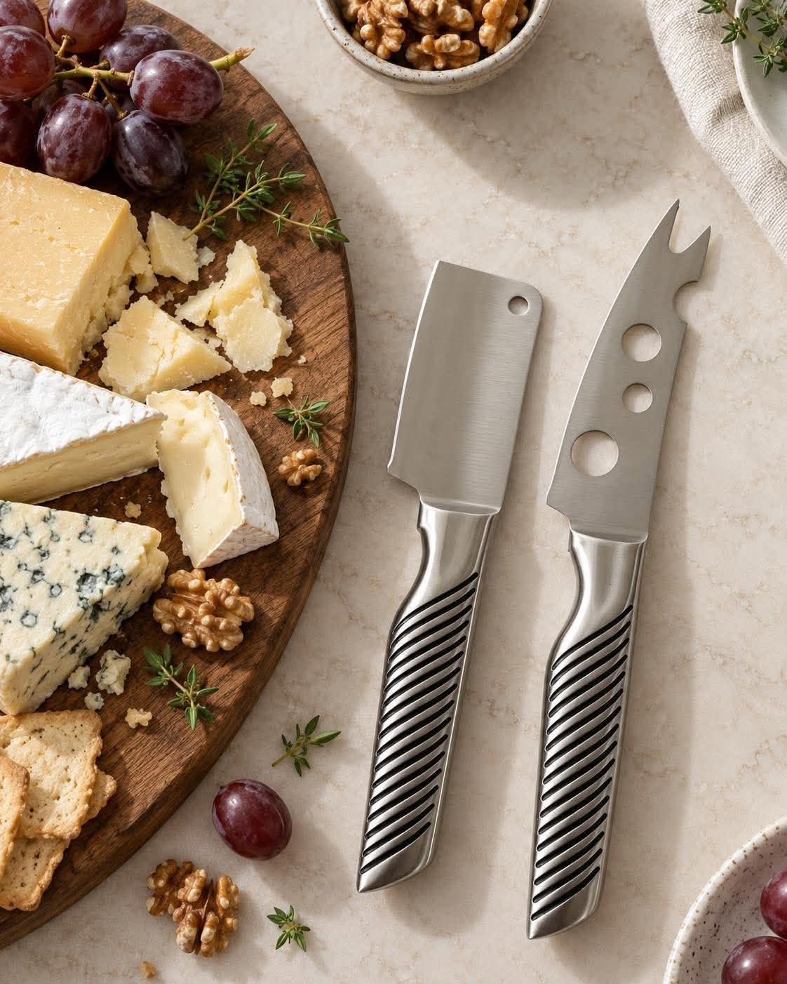 Ensemble de couteaux à fromage en 2 pièces – Acier