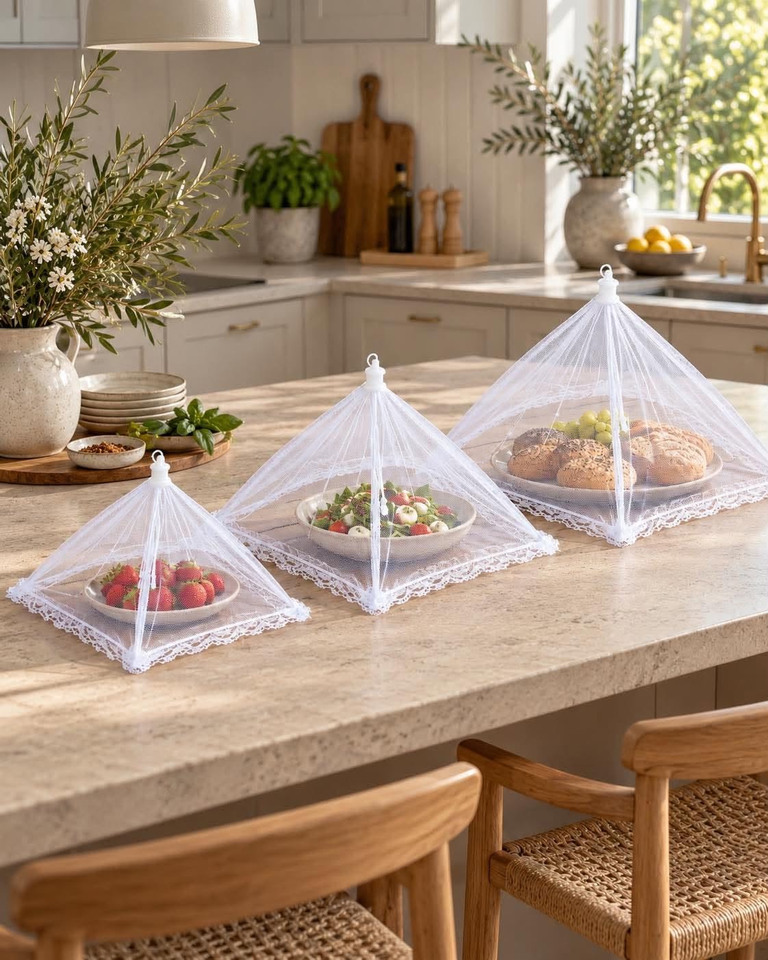 Cloche alimentaire anti-mouches - lot de 3