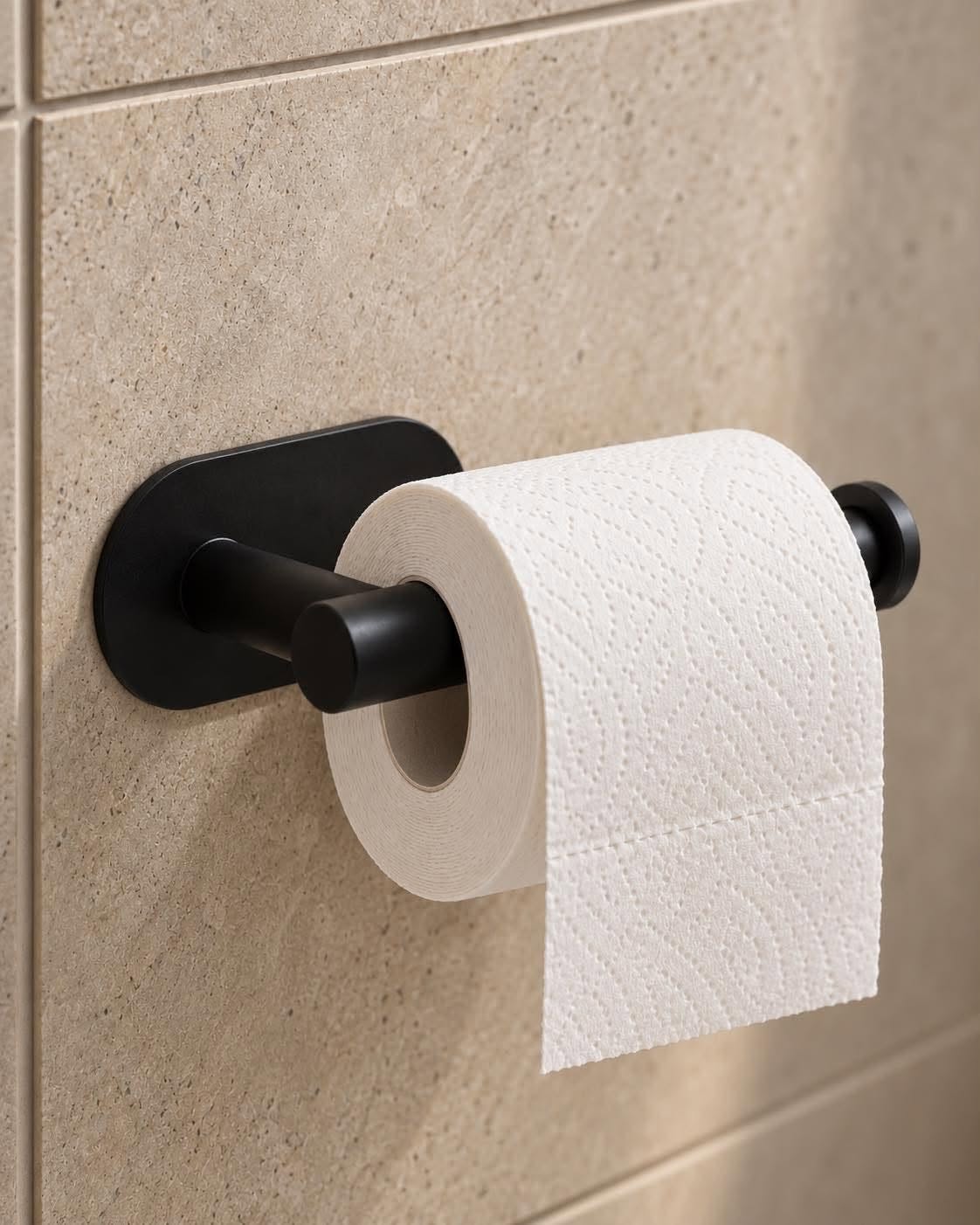 Porte-papier toilette noir – Mural en métal noir
