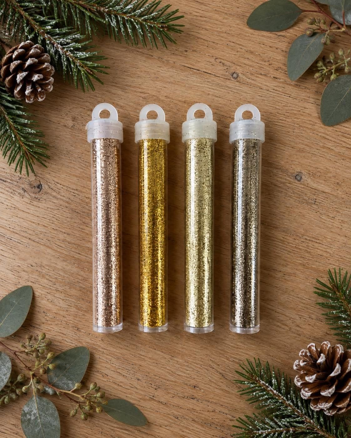 Mélange de paillettes en tubes - 4 pcs – métallisé