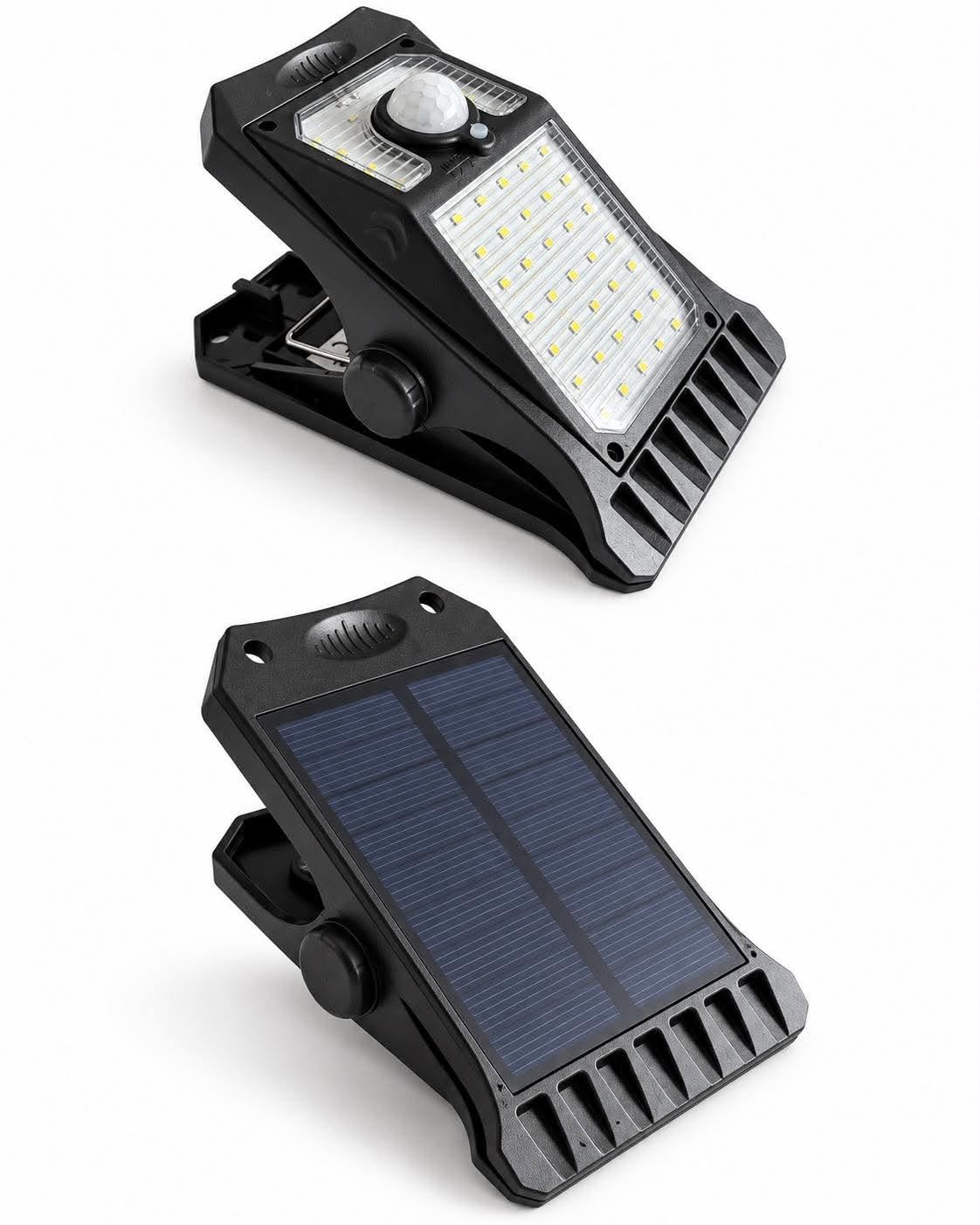Lampe à clip avec panneau solaire et capteur – éclairage extérieur