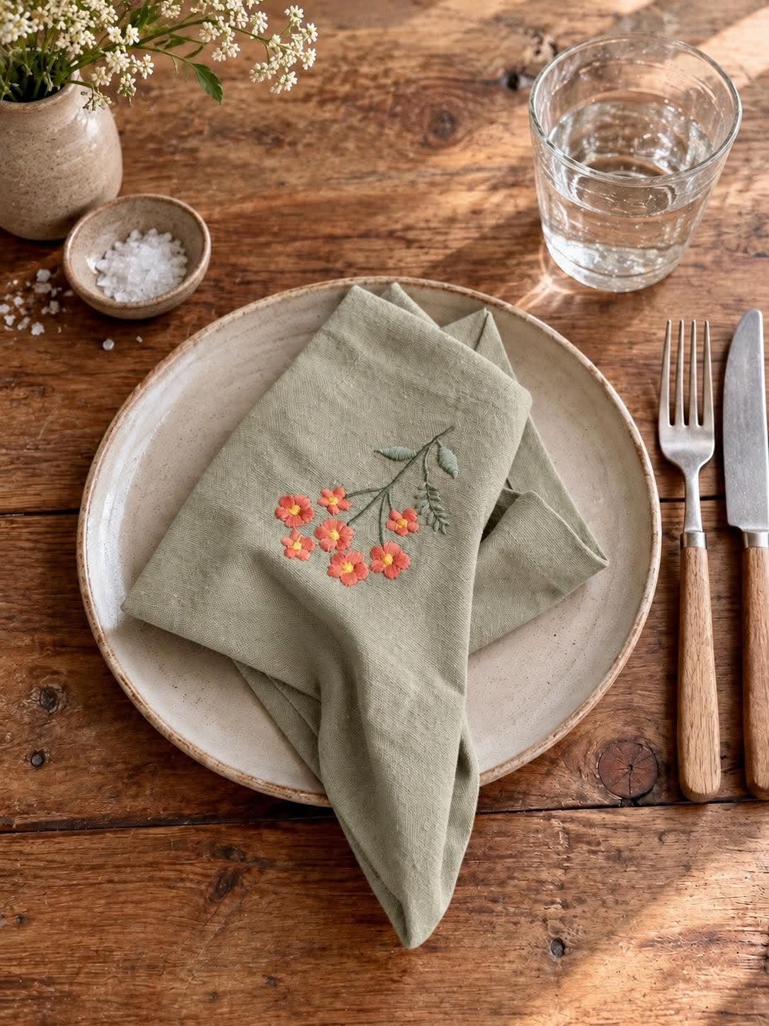 Serviette de table Flower - Lot de 4 pièces