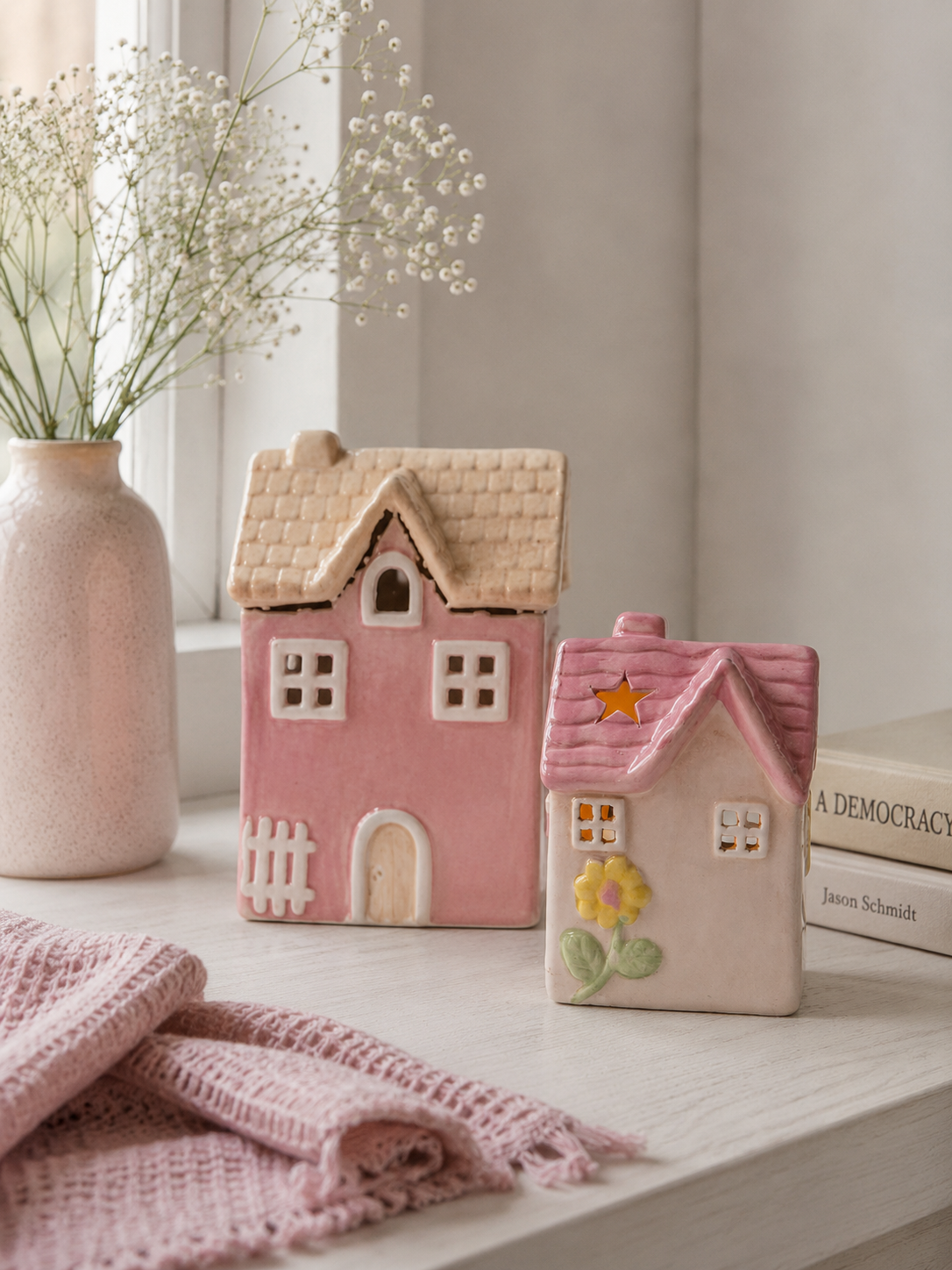 Maison à bougie Keramik - Rose