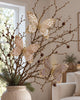 Papillon en tissu avec pince - MIX – Beige et marron