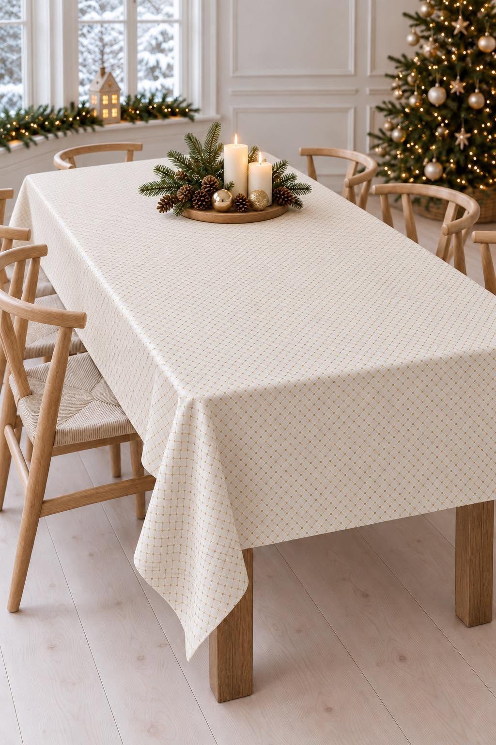 Nappe à motif doré - 140 x 240 cm