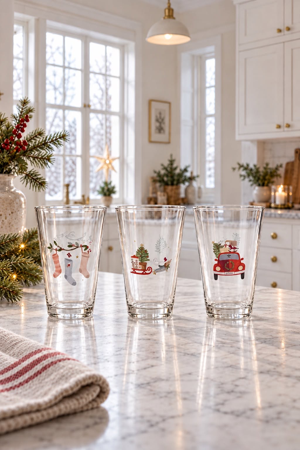 Verres à boire Noël - Lot de 3 pcs