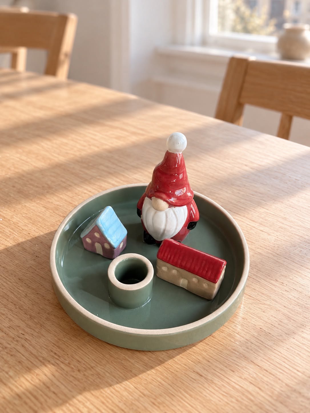Bougeoir Nisse avec maisons – Grès
